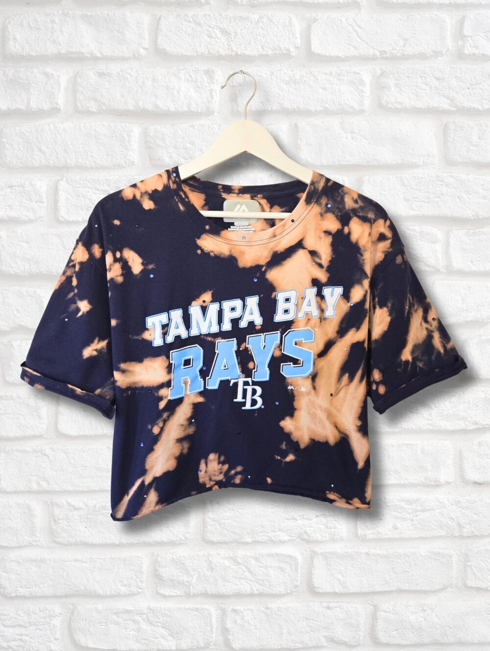 Tampa Bay Rays Crop Top W/Rhinestones